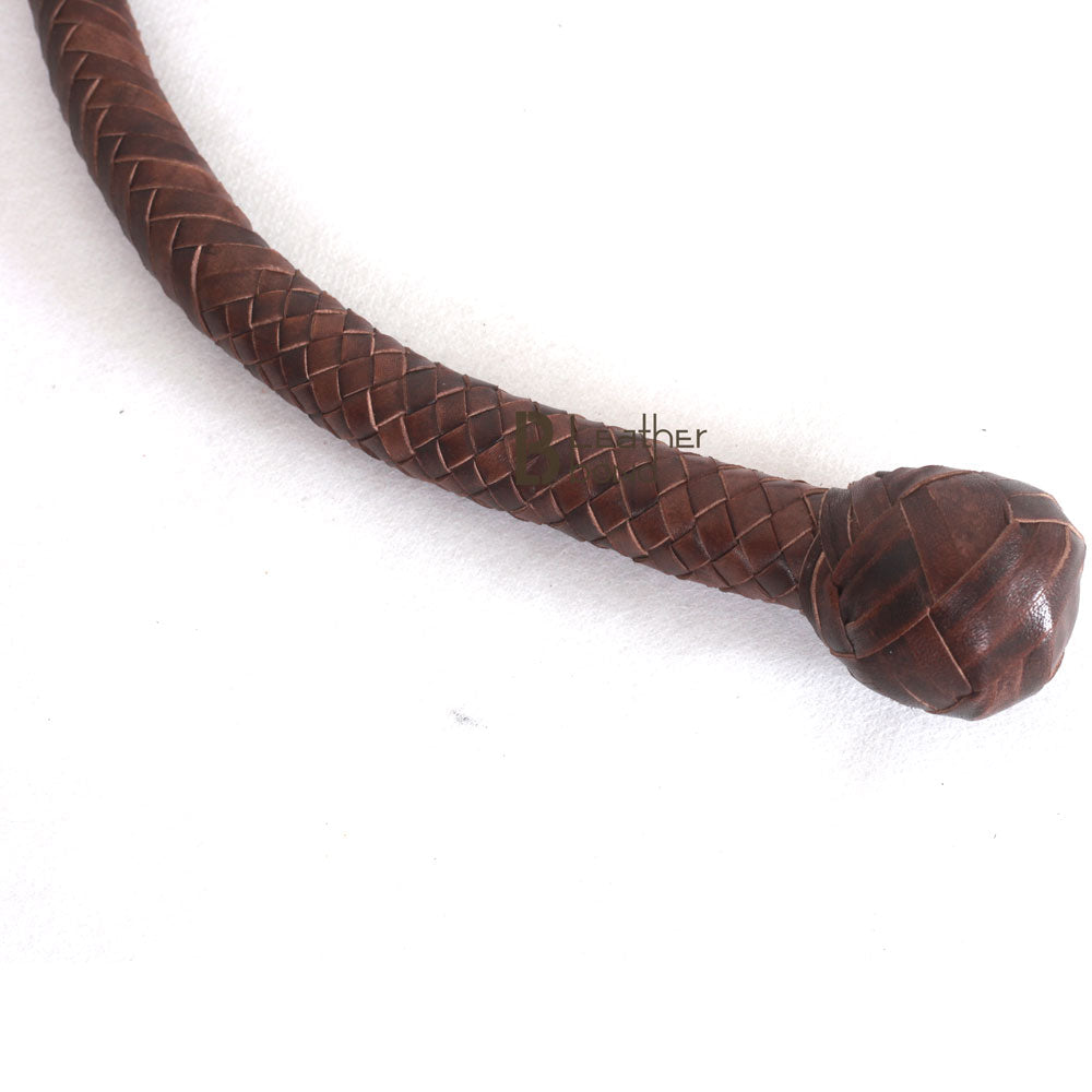 Kangaroo Hide Shot Loaded Snake Whip 12 Strands Dark Brown | 4, 5, 6 & 8 Feet