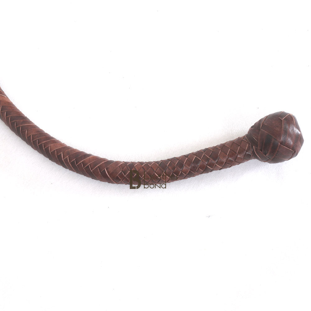 Kangaroo Hide Shot Loaded Snake Whip 12 Strands Dark Brown | 4, 5, 6 & 8 Feet
