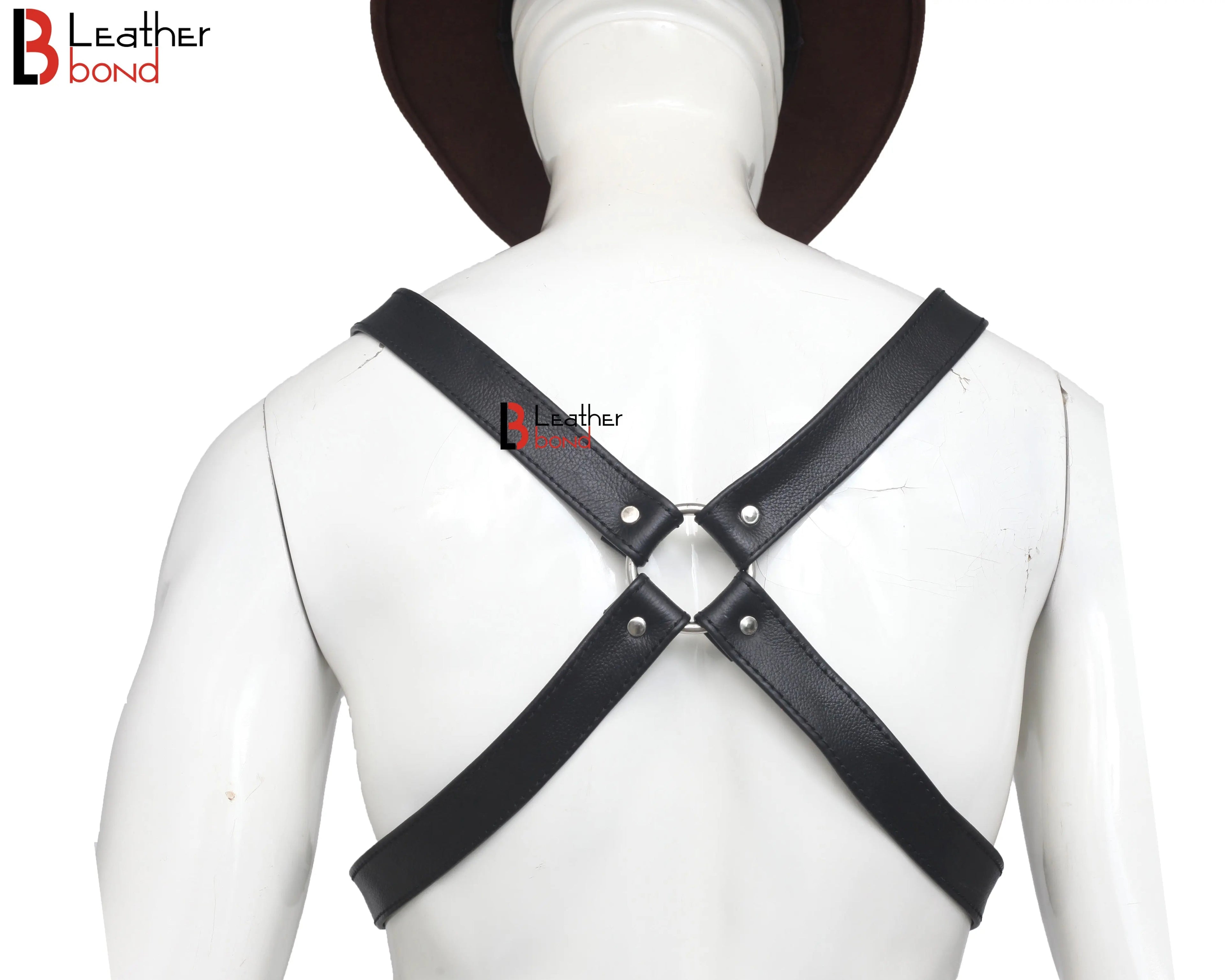 Double Folded Real Cowhide Leather Harness for Men Cross Shape Chest & Shoulder Harness | Fetish Wear