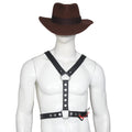 Double Folded Real Cowhide Leather Harness for Men Y-Shape Chest & Shoulder Harness | Fetish Wear
