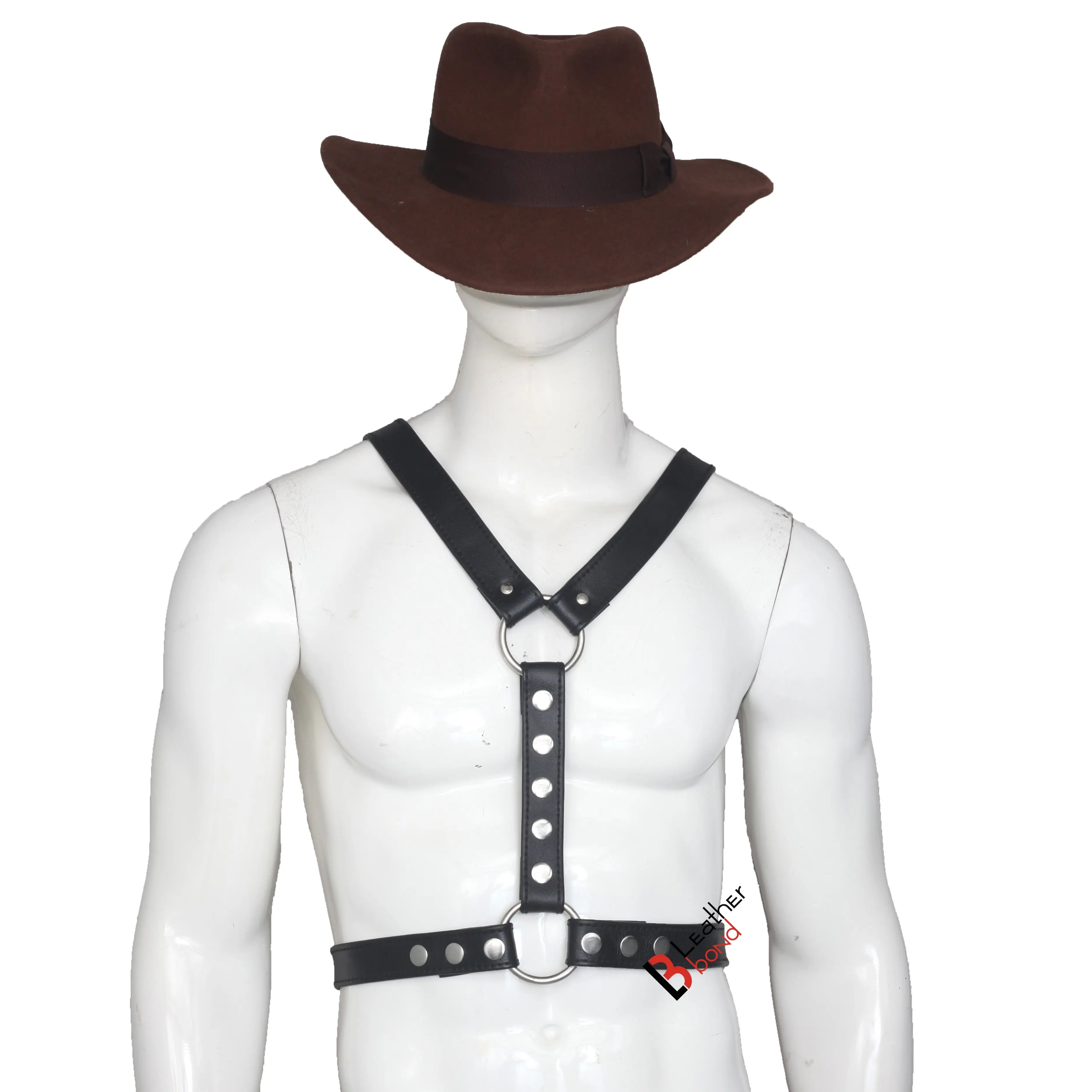 Double Folded Real Cowhide Leather Harness for Men Y-Shape Chest & Shoulder Harness | Fetish Wear