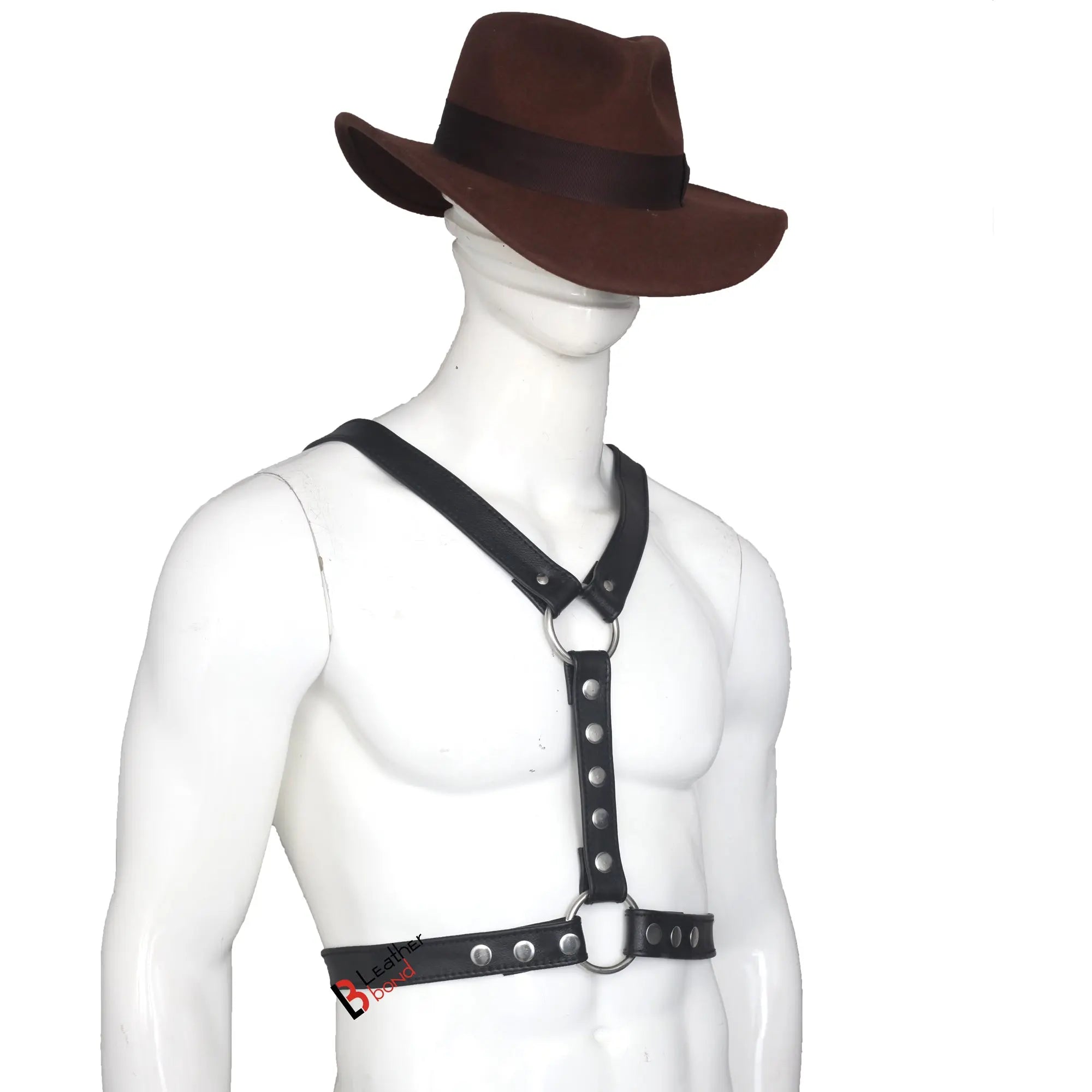 Double Folded Real Cowhide Leather Harness for Men Y-Shape Chest & Shoulder Harness | Fetish Wear