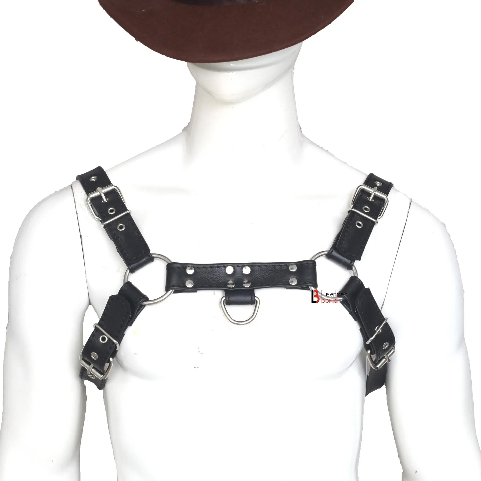 Double Folded Real Cowhide Leather Harness Men's Bulldog Chest & Shoulder Harness | Male Fetish Wear