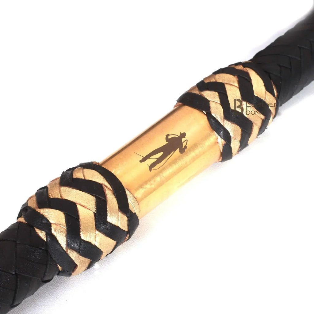 Bull Whip 6, 8, 10, 12, 14 & 16 Feet long 16 Strands Black Kangaroo Hide Leather Equestrian Bullwhip Leather inside Construction