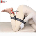 Frog-Tie Restraint Set Leather Ankle Cuffs, Thigh & Wrist BDSM Cosplay Bondage Toy