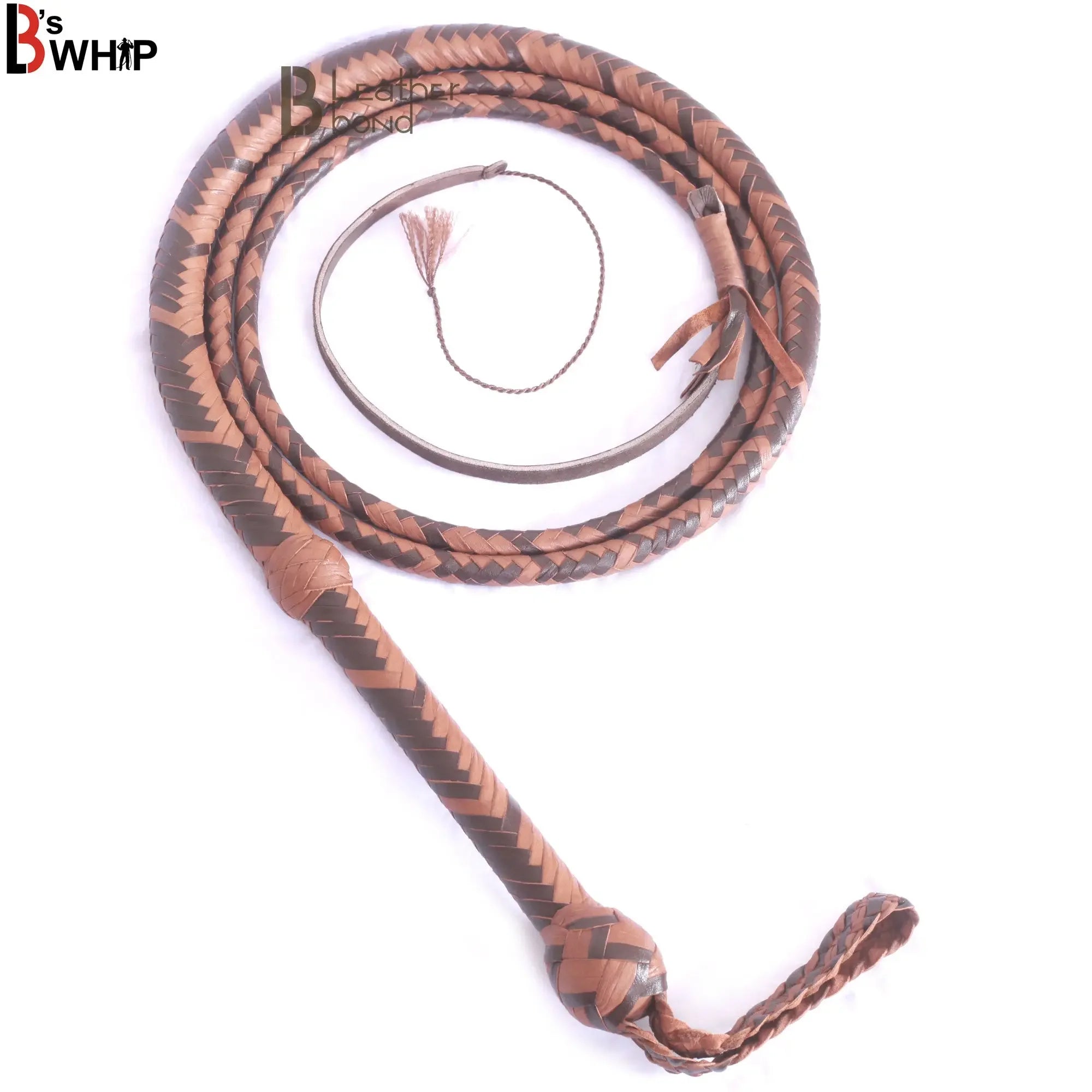 Indiana Jones Style 8 Foot 16 Plait Dark Brown Leather Bullwhip Real Cowhide Leather Bull Whip