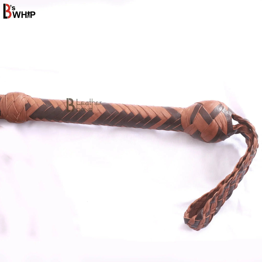 Indiana Jones Style 8 Foot 16 Plait Dark Brown Leather Bullwhip Real Cowhide Leather Bull Whip