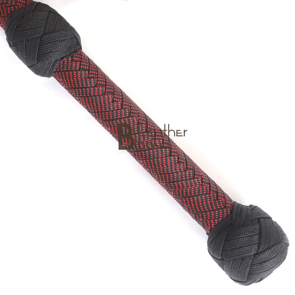 Red & Black Paracord Bullwhip 06 & 08 Feet long 12 Strands Bullwhip Para Cord Nylon Bull Whip