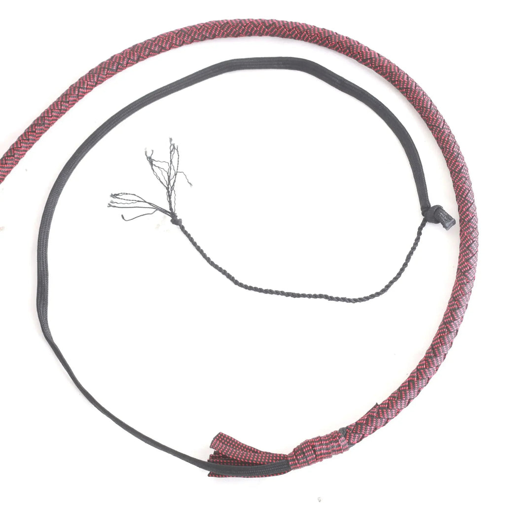 Red & Black Paracord Bullwhip 06 & 08 Feet long 12 Strands Bullwhip Para Cord Nylon Bull Whip