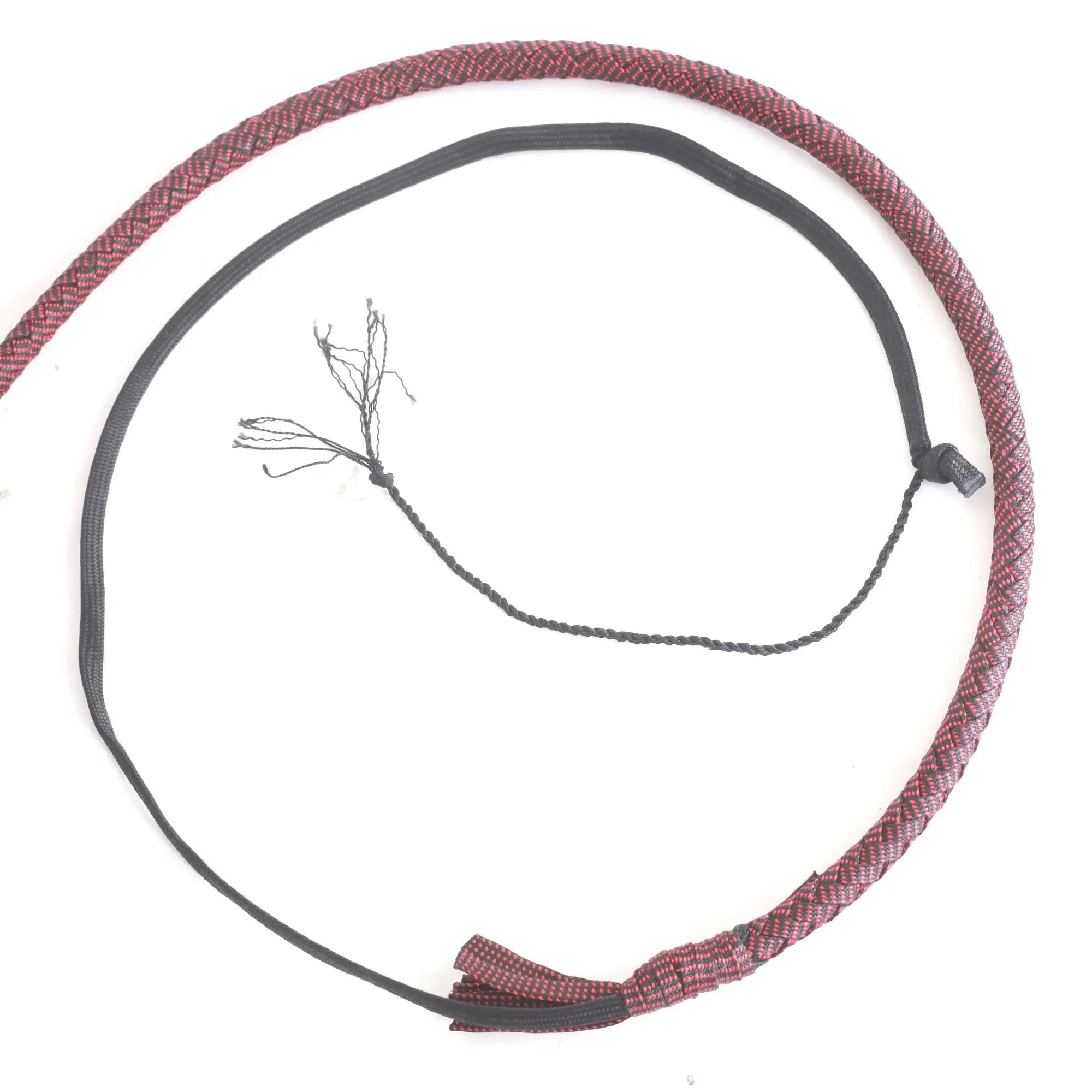 Red & Black Paracord Bullwhip 06 & 08 Feet long 12 Strands Bullwhip Para Cord Nylon Bull Whip