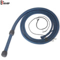 Blue & Black Paracord Bullwhip 06 & 08 Feet long 12 Strands Bullwhip Para Cord Nylon Bull Whip