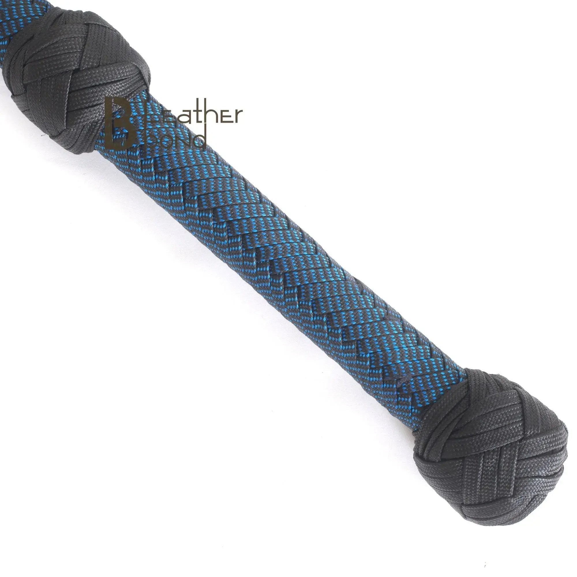 Blue & Black Paracord Bullwhip 06 & 08 Feet long 12 Strands Bullwhip Para Cord Nylon Bull Whip