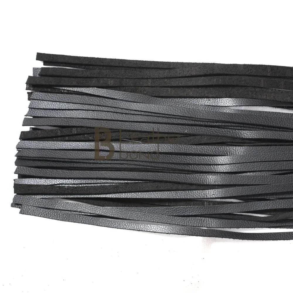Fully Handmade & Real Genuine Cow Hide Leather Heavy Duty 50 Falls Flogger Steel Handle Black Falls
