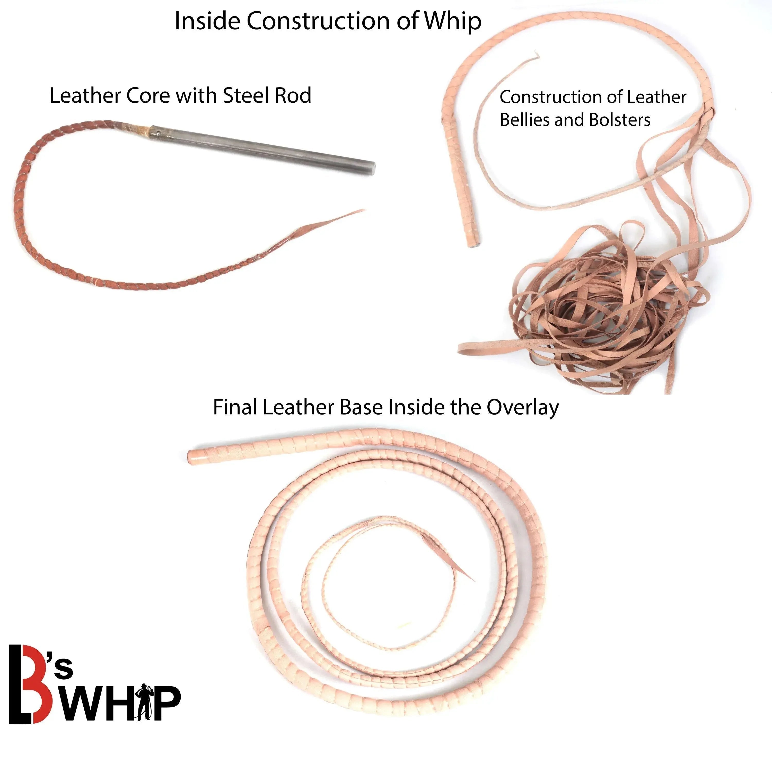 Bull Whip 6, 8, 10, 12, 14 & 16 Feet long 12 Strands Cowhide Leather Equestrian Bullwhip Indiana Jones Dark Brown