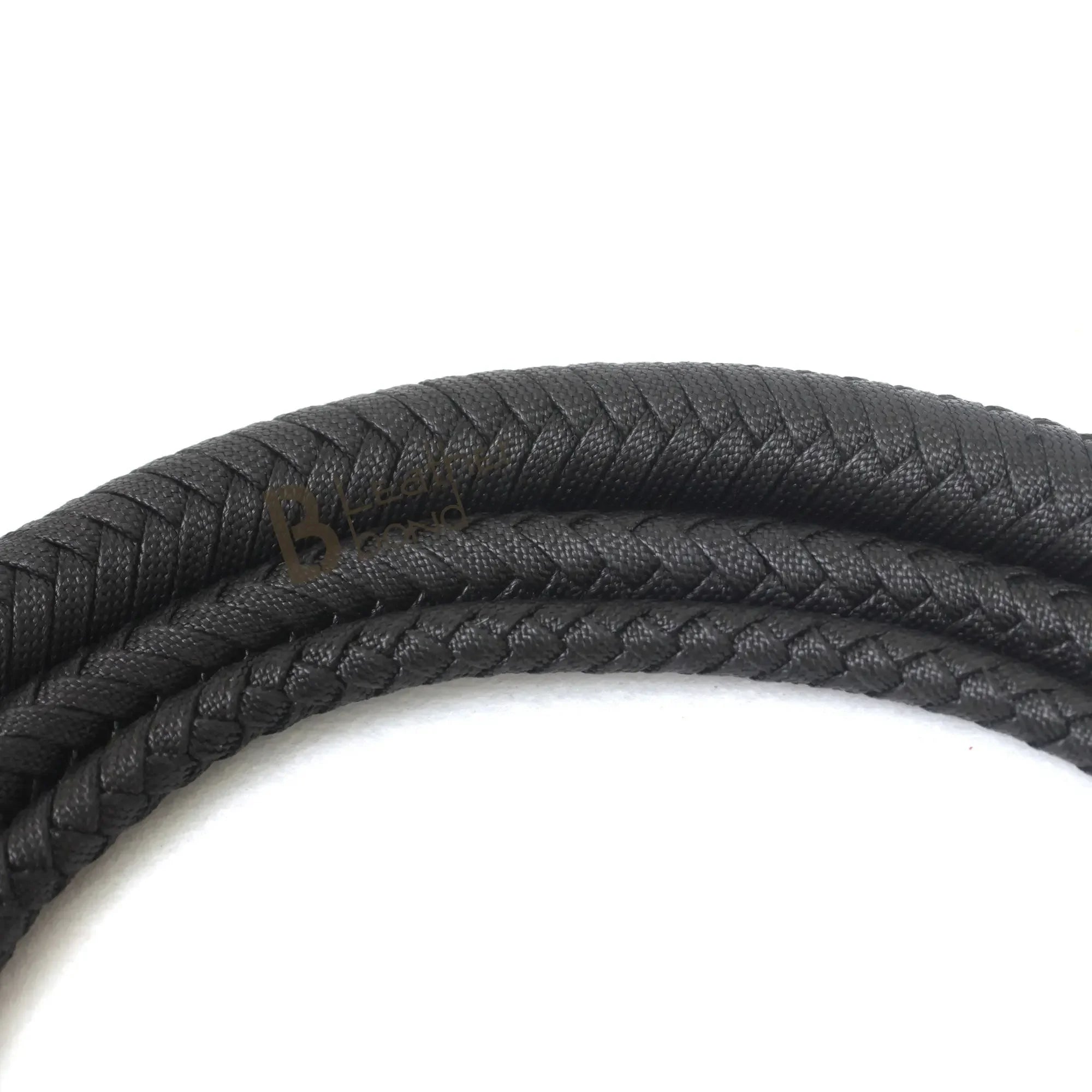 Indiana Jones Style Whip 06 to 16 Feet 12 Strands Bullwhip Black Para Cord Nylon Bull Whip with Leather Plaited Bellies