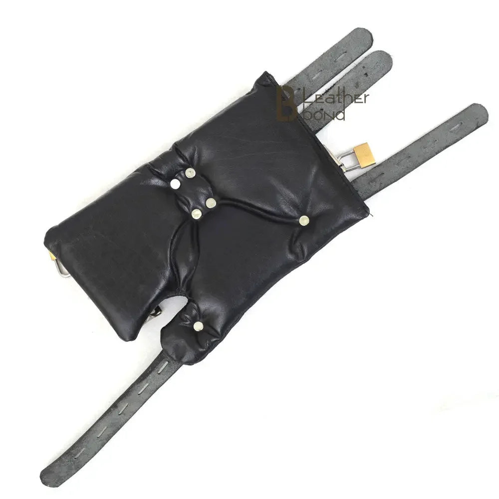 Real Strong Lockable Leather Suspension Bondage Cuffs 2-Piece Heavy Duty Restraint Set | Black