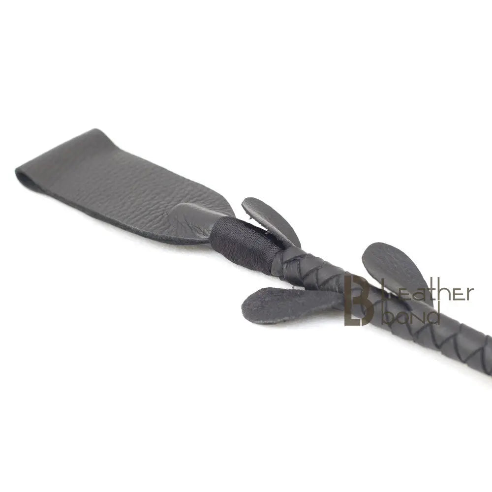 Real Cowhide Leather Braided Riding Crop Whip Fiber Core Inside | Handcrafted BDSM Impact Flogger
