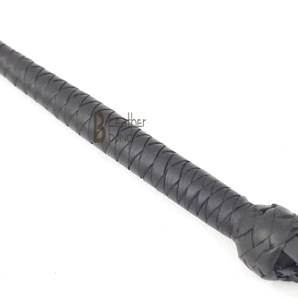 Real Cowhide Leather Braided Riding Crop Whip Fiber Core Inside | Handcrafted BDSM Impact Flogger