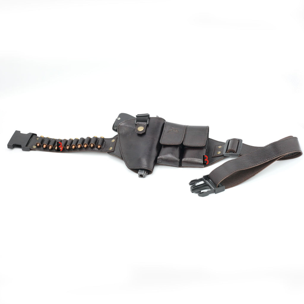 Cowhide Leather Waist Belt Concealed Holster Universal Fit, Double Mag | Right Hand