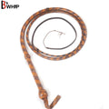 Bull Whip 6, 8, 10, 12, 14 & 16 Feet long 16 Strands Kangaroo Hide Leather Equestrian Bullwhip Leather Belly and Bolster Inside, Indiana Jones Tan Brown