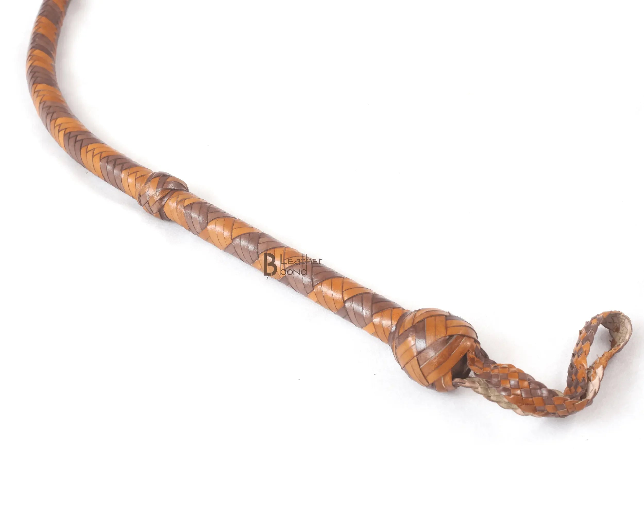 Bull Whip 6, 8, 10, 12, 14 & 16 Feet long 16 Strands Kangaroo Hide Leather Equestrian Bullwhip Leather Belly and Bolster Inside, Indiana Jones Tan Brown