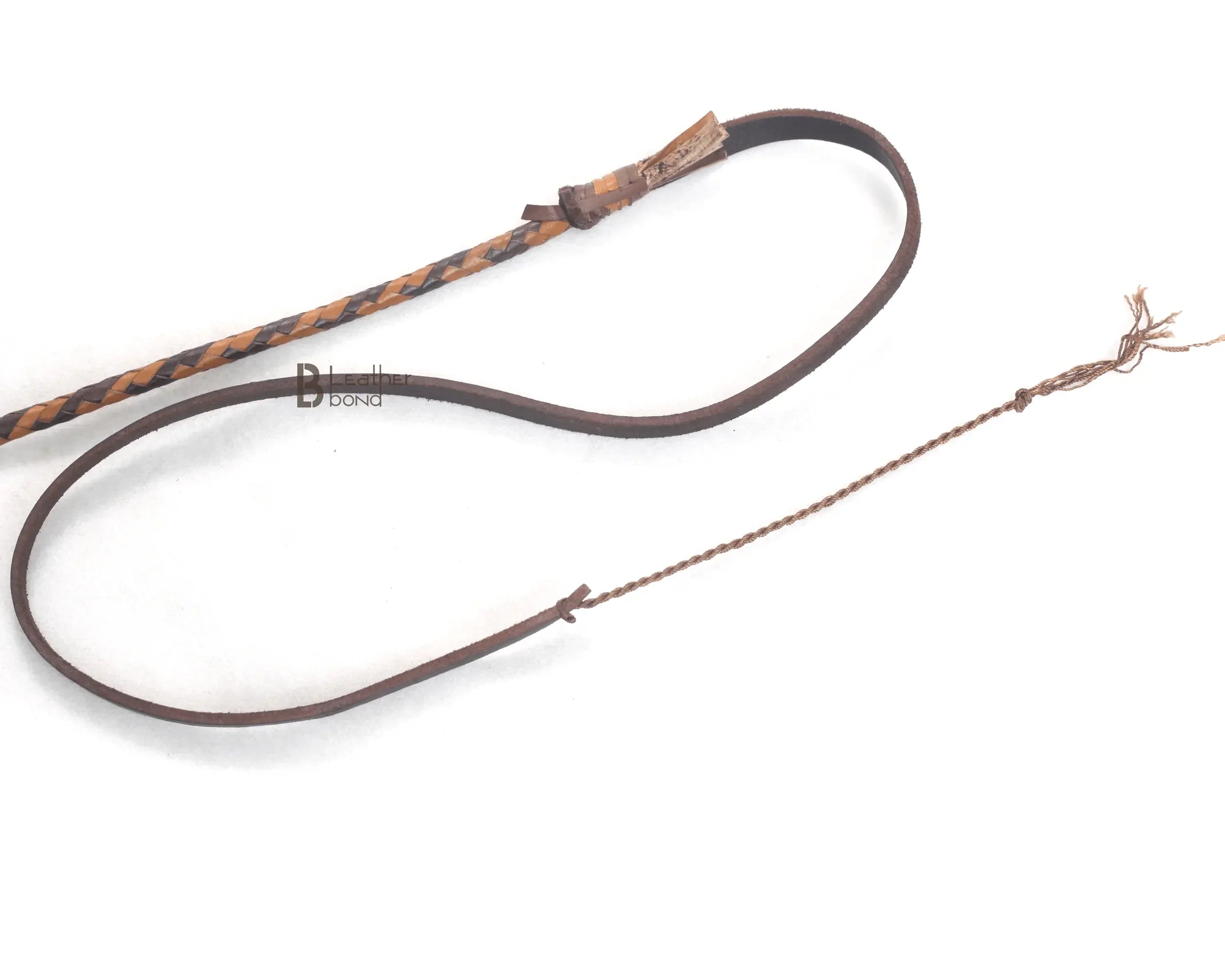 Bull Whip 6, 8, 10, 12, 14 & 16 Feet long 16 Strands Kangaroo Hide Leather Equestrian Bullwhip Leather Belly and Bolster Inside, Indiana Jones Tan Brown