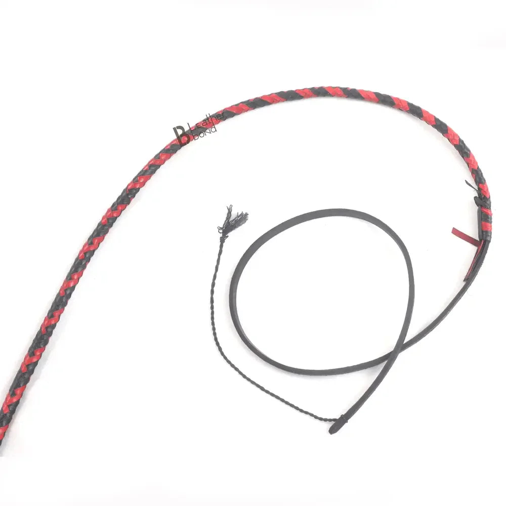 Bull Whip 6, 8, 10, 12, 14 & 16 Feet long 16 Strands Kangaroo Hide Leather Equestrian Bullwhip Leather Belly and Bolster Inside