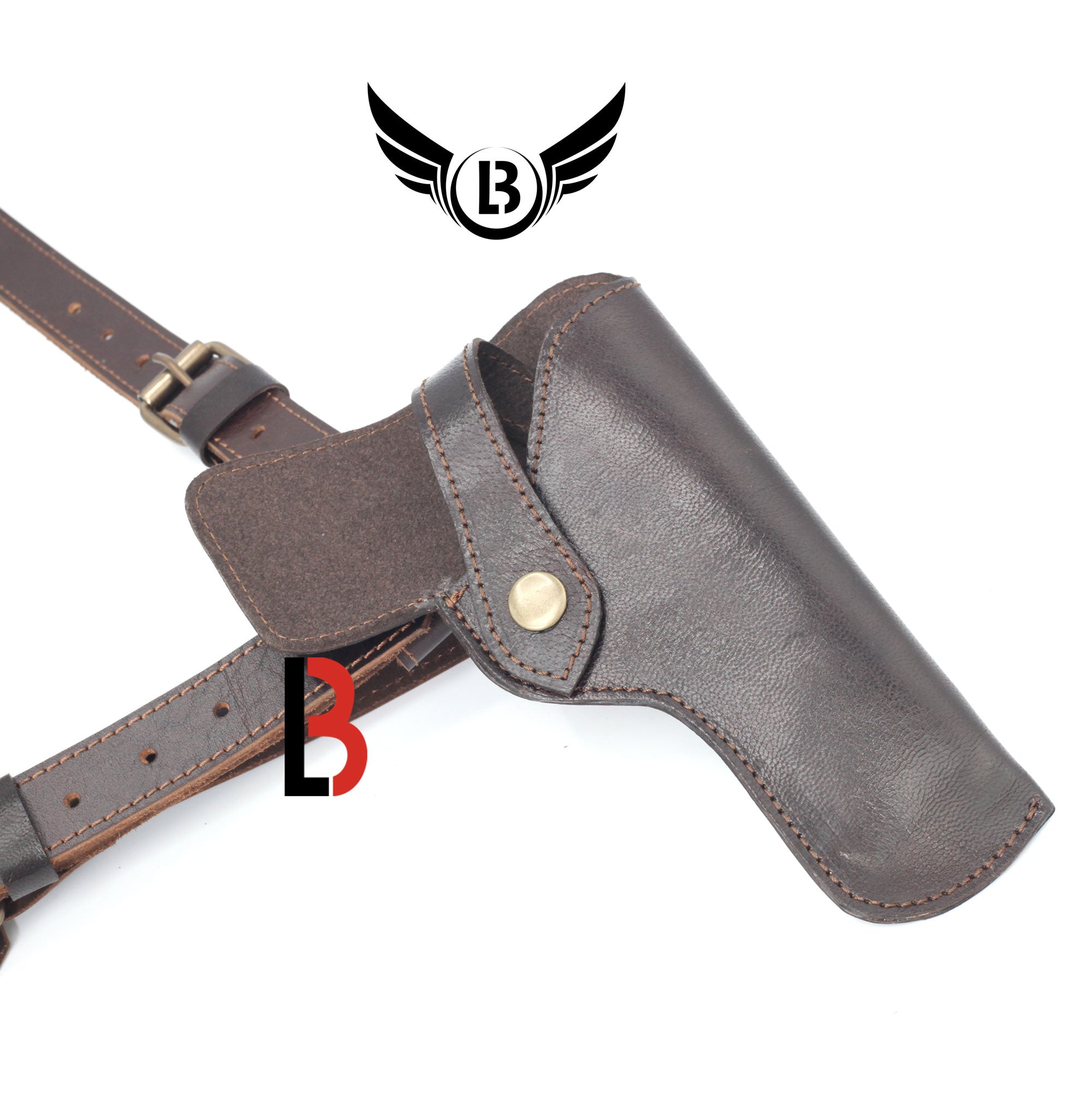 Universal Leather Shoulder Holster & Waist Belt Vertical Concealed Carry Holster