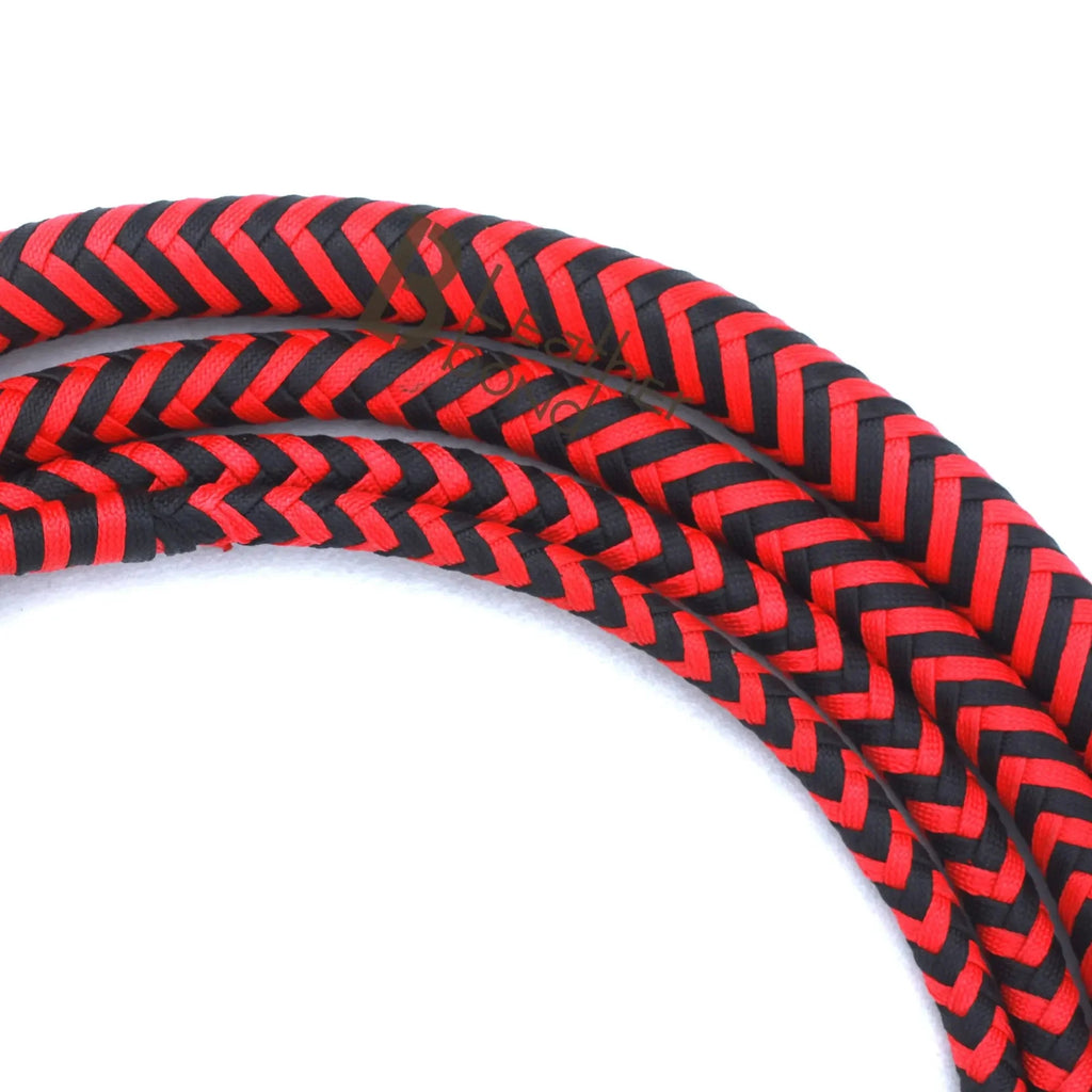 Whip 6, 8, 10, 12, 14 & 16 Feet 16 Strands Bullwhip Para Cord Nylon Bull Whip with Leather Plaited Bellies