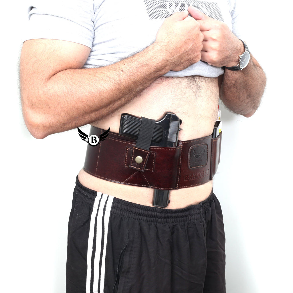 Cowhide Leather BravoBelt Belly Band Holster Ambidextrous Concealed Carry