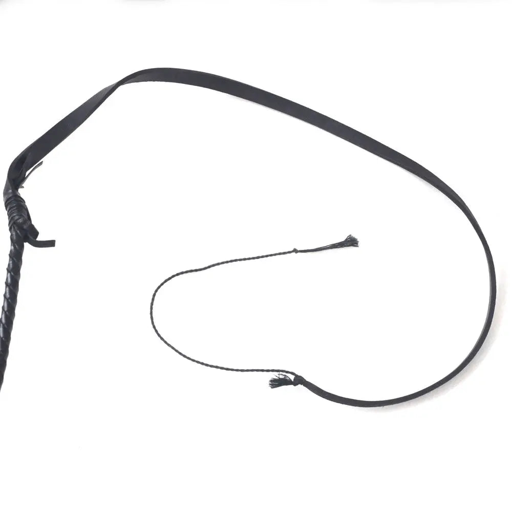 Black Stockwhip 04 Feet to 12 Feet long and 16 Plaits Kangaroo Hide Leather Equestrian Australian Stock Whip