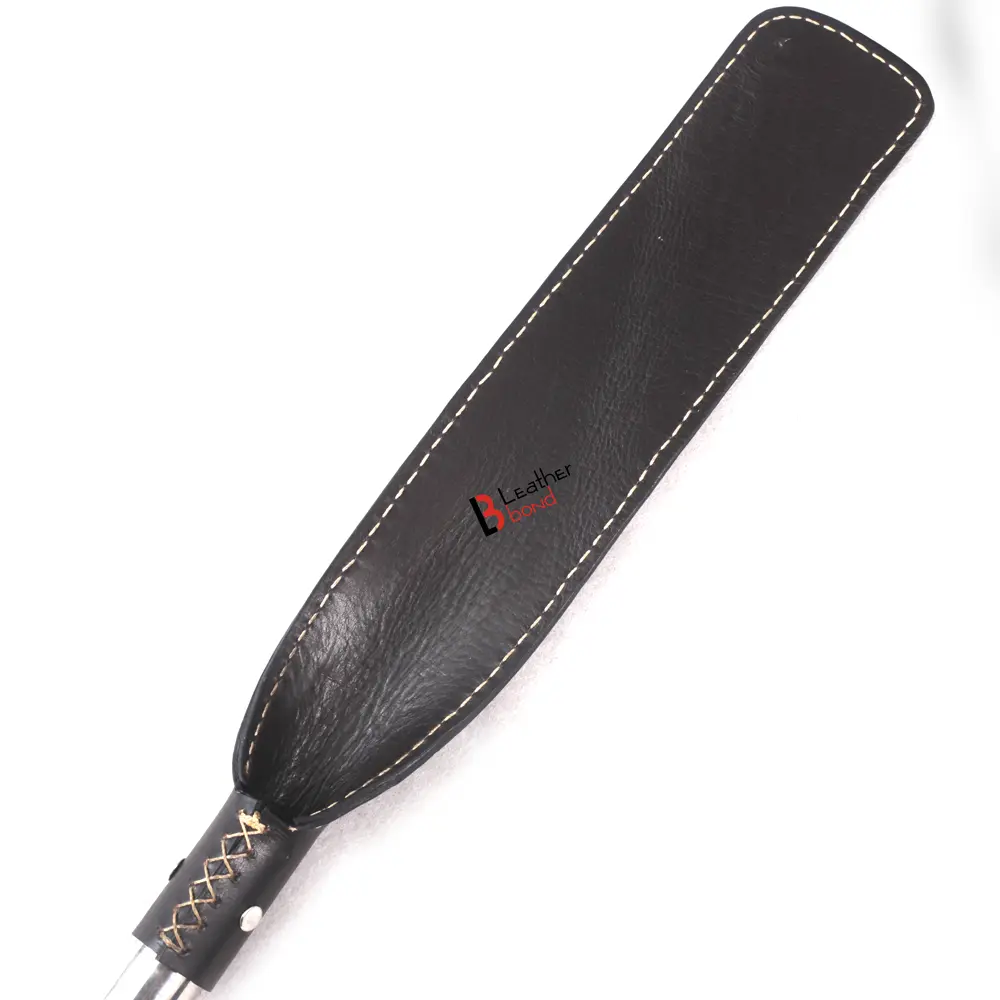 Real Cow Hide Belting Leather Paddle Slapper Lightweight and flexible with Steel Handle