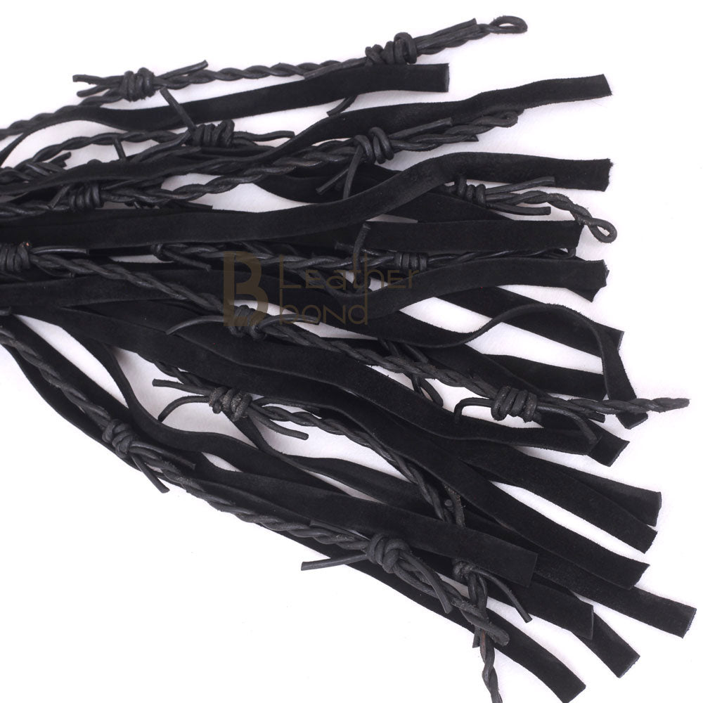 Real Cowhide Suede Leather Flogger Heavy Duty Thorny Falls | Handcrafted BDSM Sensation Flogger