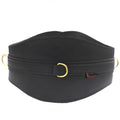 Premium Cowhide Leather Corset Waist Belt Fantasy D-Ring Bondage Belt | Black BDSM Waist Restraint