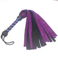 Real Genuine Cow Hide Suede Leather Flogger 25 Falls Purple & Black Soft Suede Leather