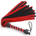 Real Genuine Cow Hide Suede Leather Flogger 25 Falls Red & Black Soft Suede Leather