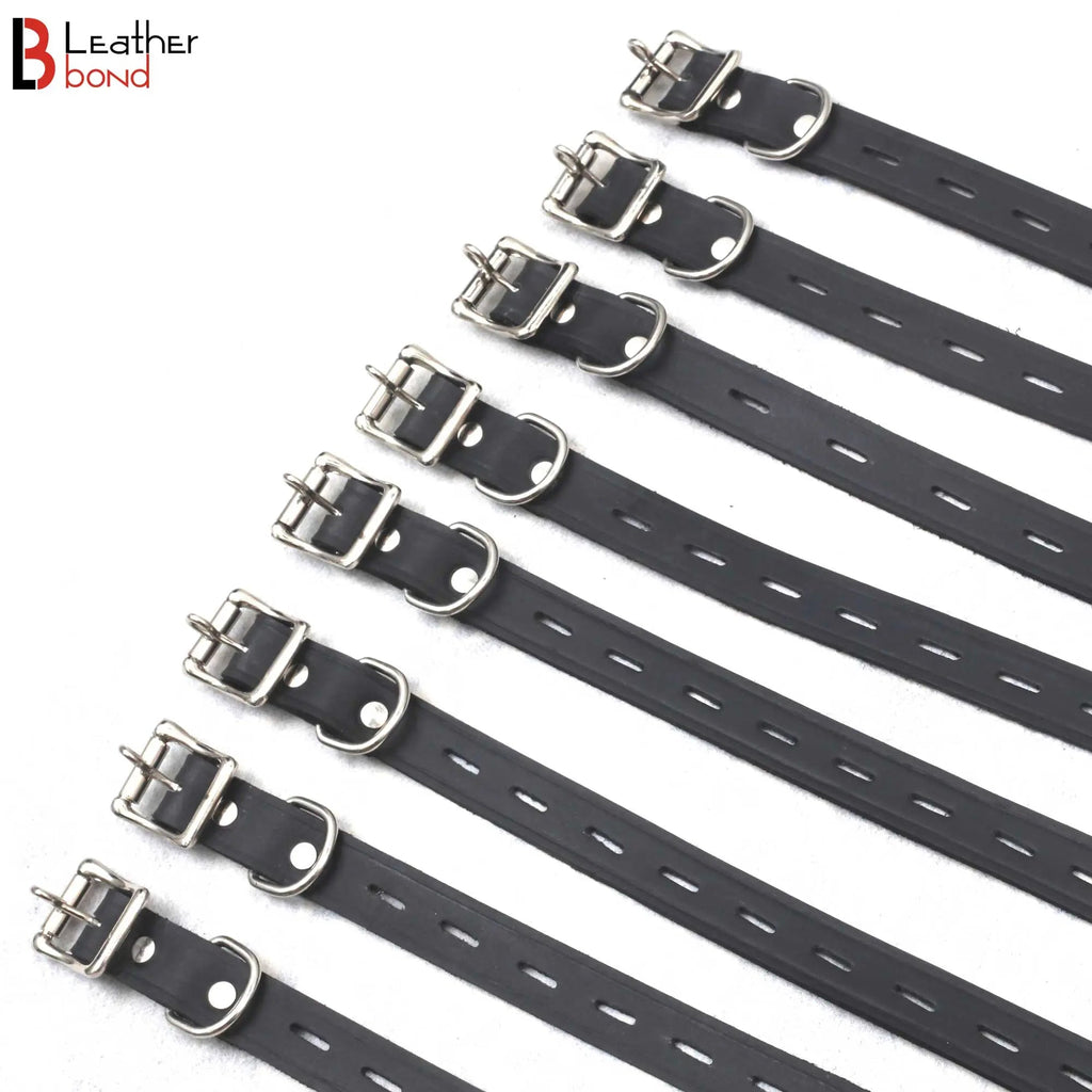 Bondage Belt Set Black 8-Piece Handmade Leather BDSM Restraints