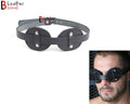 Aviator Style Real Cowhide Leather & Fur Lined Blindfold Best Bondage Blindfolds for BDSM Play & Restraint