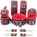 8-Piece Luxury Bondage Kit Soft Padded Genuine Leather Collar, Thigh, Ankle & Wrist Cuffs Set