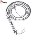 Genuine & Real Cowhide Leather Bullwhip 12 Plait 08 Feet long Bull Whip Black & White