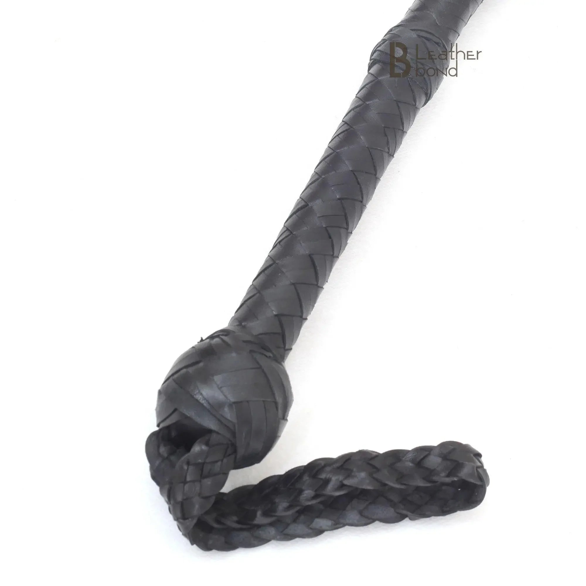 Bull Whip 6, 8, 10, 12, 14 & 16 Feet long 16 Strands Kangaroo Hide Leather Equestrian Bullwhip Leather Belly and Bolster Inside, Indiana Jones Black