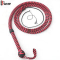 Red & Black Paracord Bullwhip 06, 08, 10 & 12 Feet long 12 Strands Bullwhip Para Cord Nylon Bull Whip