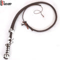 Indiana Jones Style 4 Foot 8 Plait Dark Brown Leather Bullwhip Real Cowhide Leather Bull Whip