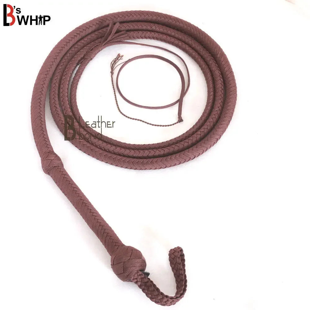 Indiana Jones Style Whip 06, 08, 10, 12, 14 and  16 Feet 12 Strands Bullwhip Para Cord Nylon Bull Whip Brown