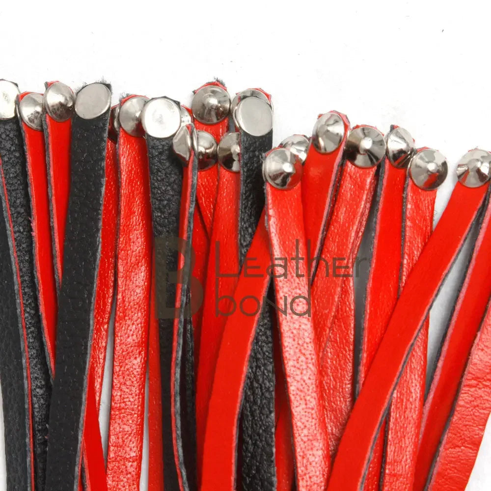 Real Genuine Cow Hide Leather Flogger 30 Heavy Duty Falls with Steel Studs Whip