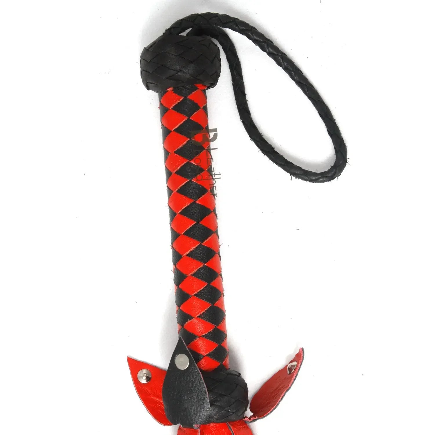 Real Genuine Cow Hide Leather Flogger 30 Heavy Duty Falls with Steel Studs Whip