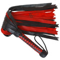 Real Genuine Cow Hide Leather Flogger 25 Falls Red Black Heavy Duty Thick Tails