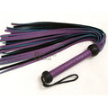 Real Genuine Cow Hide Leather Flogger / Whip 25 Falls Purple & Black Heavy Duty Flogger