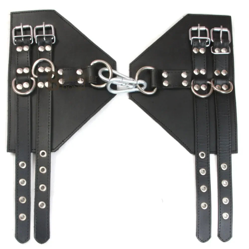 Real Cowhide Leather Suspension Wrist Cuffs Heavy Duty & Durable Restraint Bondage Cuffs