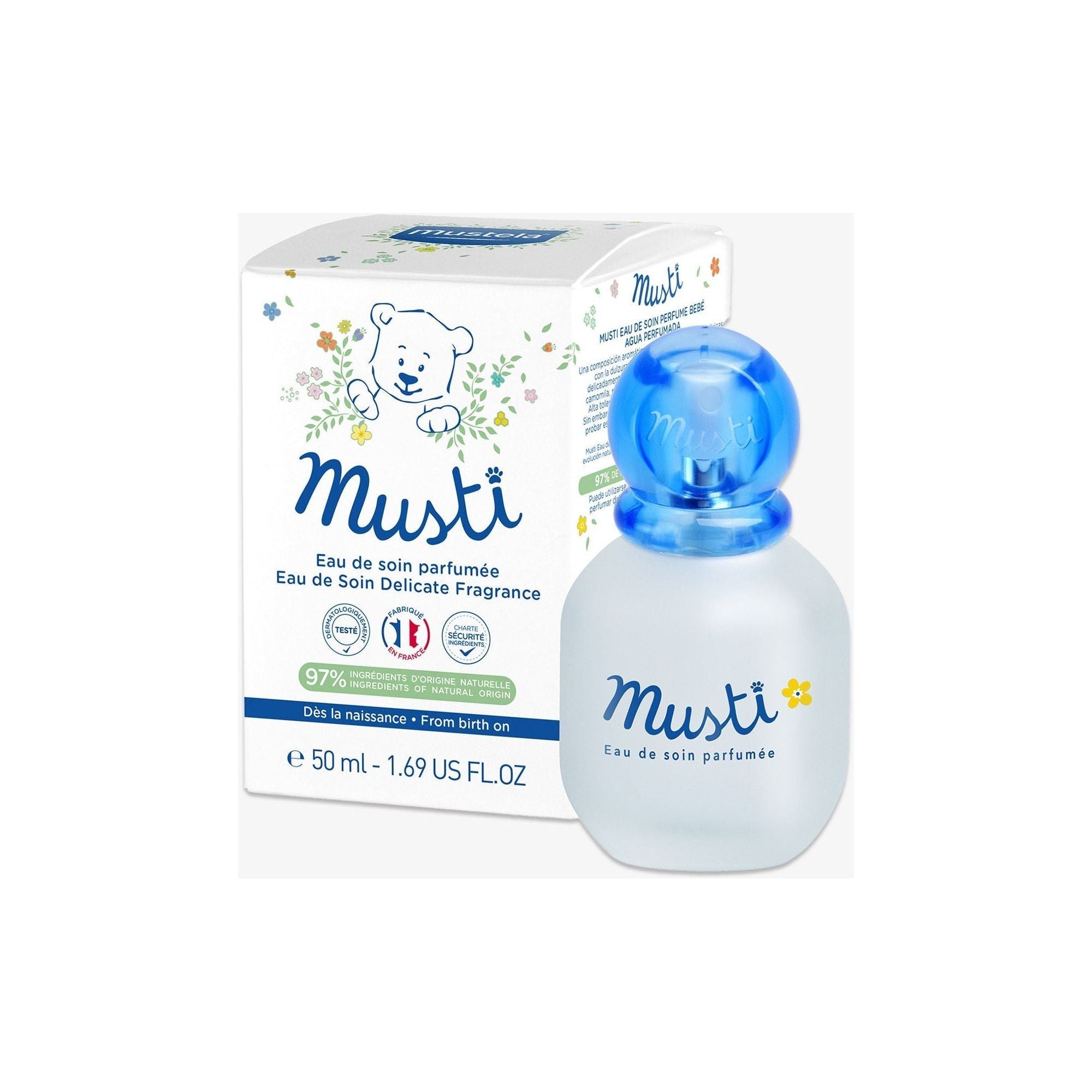 Mustela Musti Eau de Soin Spray Baby Perfume Alcohol Free Fragrance - 1.69 fl oz